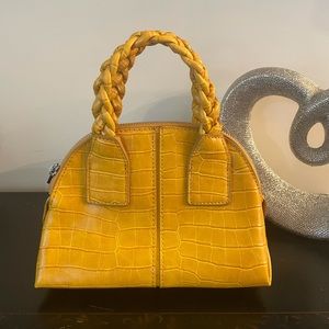Mini mustard top handle bag